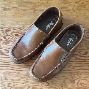 Boys Florsheim Brown Leather Slip-On Loafers Dress Shoes
